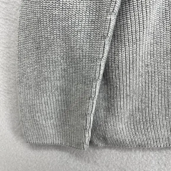 EILEEN FISHER Sweater XL Organic Cotton Shaker Knit Stitch Dolman Sleeve Gray - Picture 10 of 14